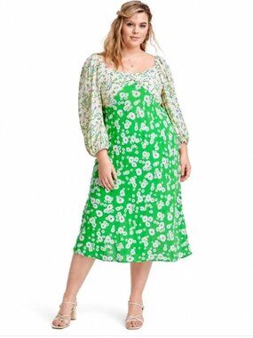 RIXO x Target Daisy Floral Midi Dress Green 28W/30W